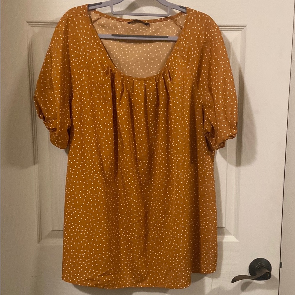 Polka Dot Women's Top - Mustard